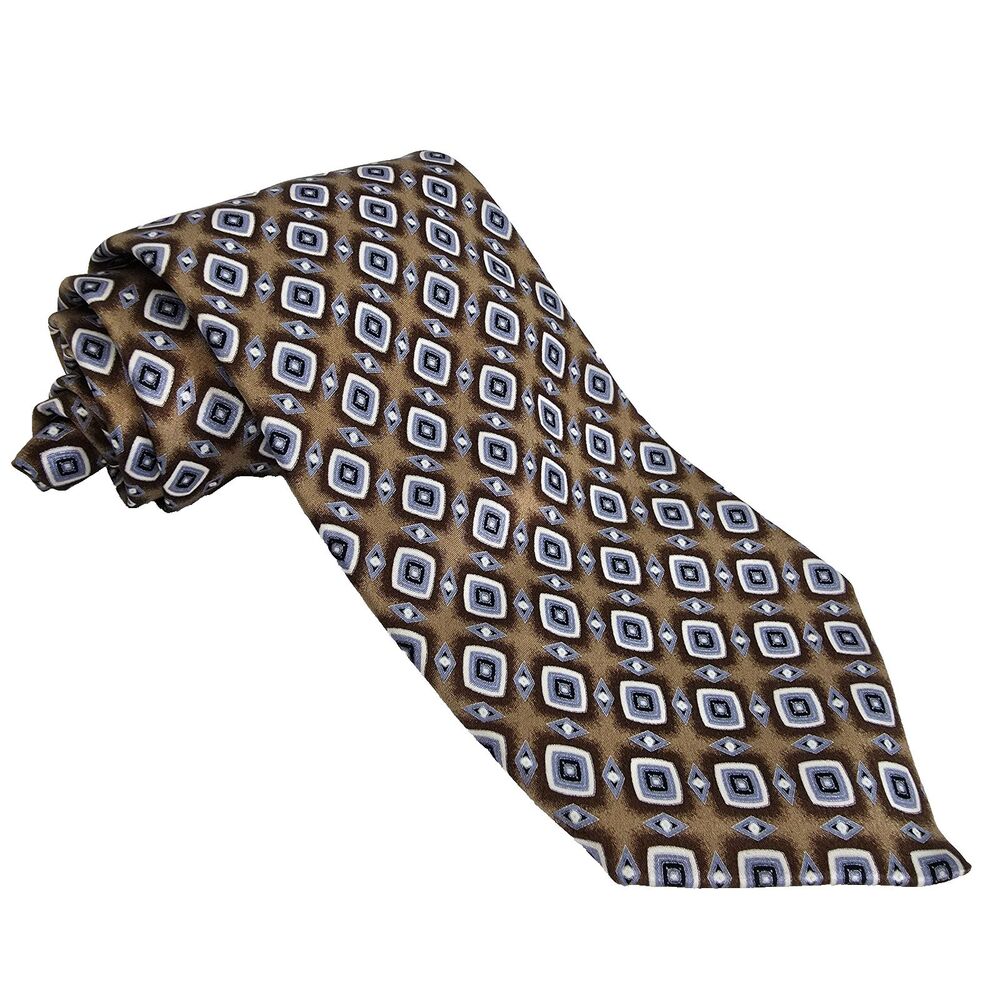 Gianni Viera Tie Mens Silk Made in Italy Necktie Geometric Classic Pattern